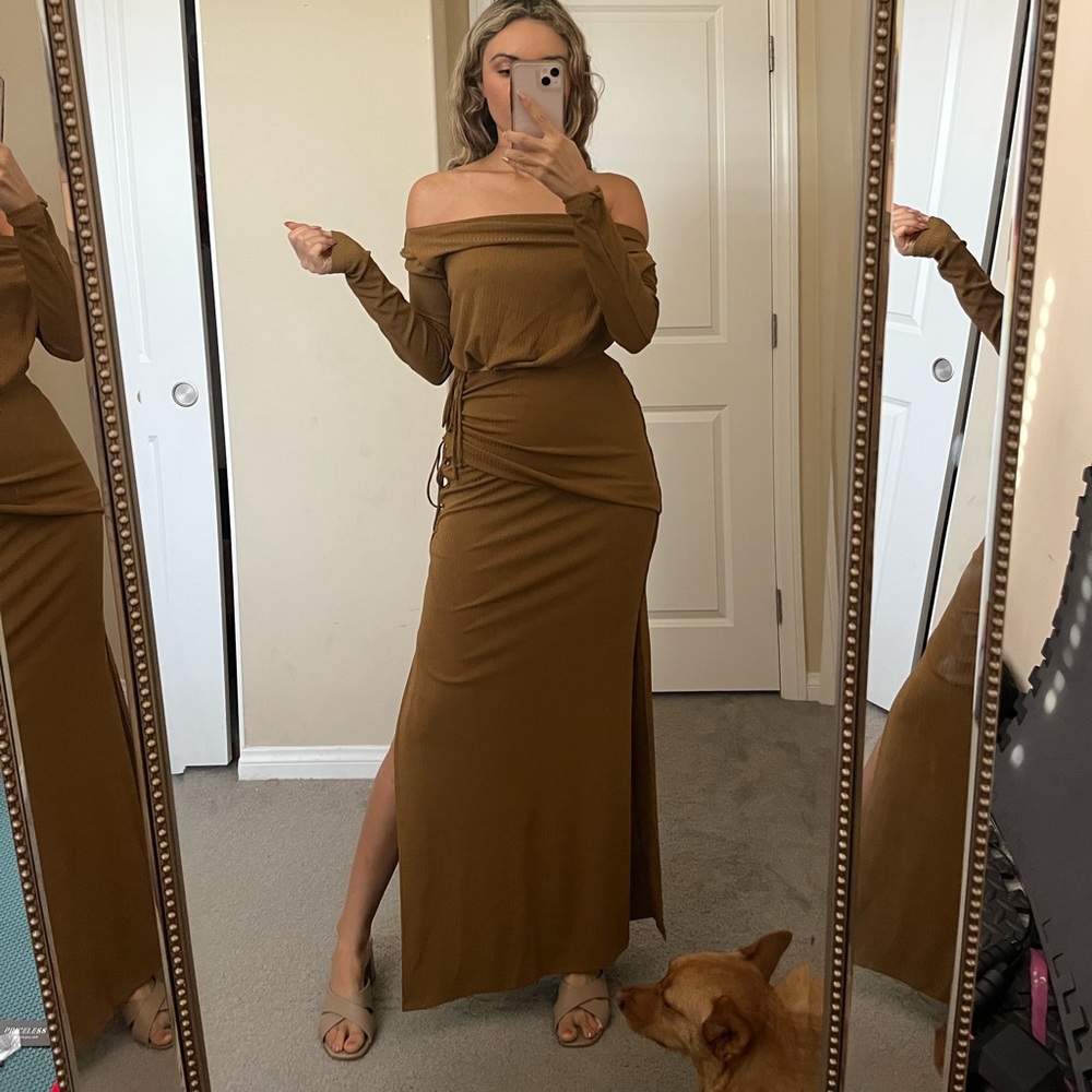 Significant Other Marie Brown Knit Two Piece Set